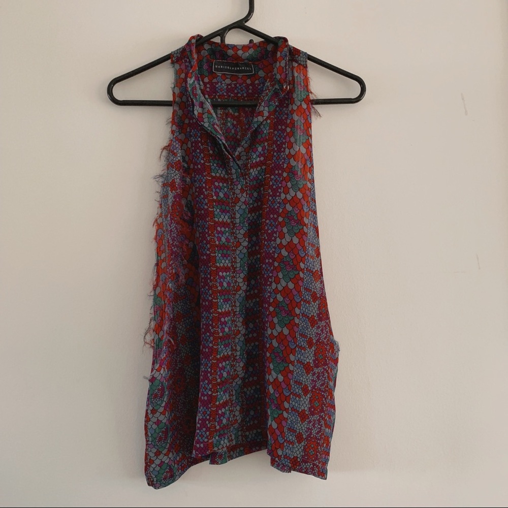 Sheer Jewel Print Top